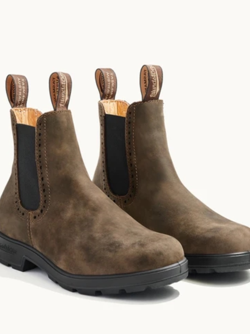 Blundstone Chelsea Ankle Boots in Olive Brown Suede